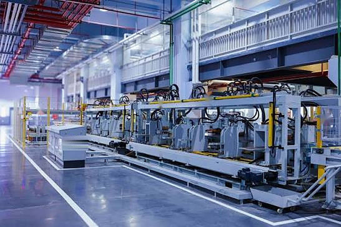 Automated production line in a modern factory